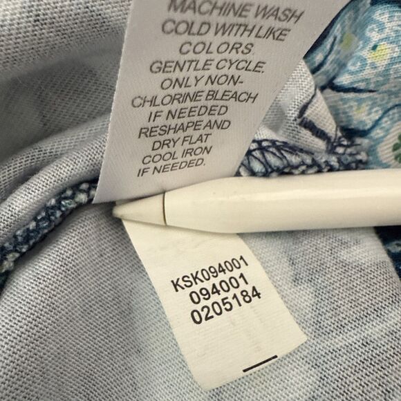 J. Jill Skirt Blue Floral Cotton Modal Pull On Casual Career Women's Size Medium - Picture 8 of 11